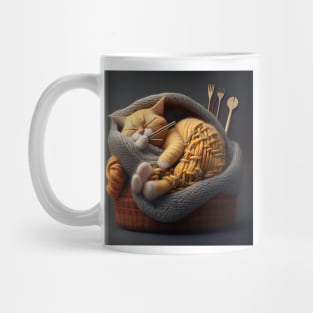 Sleepy Kitty Cat Knitten Kitten Mug